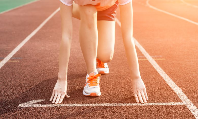 woman ready for run